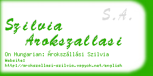 szilvia arokszallasi business card