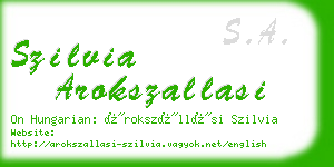 szilvia arokszallasi business card